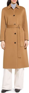 Theory Tie Waist Wool & Cashmere Coat
