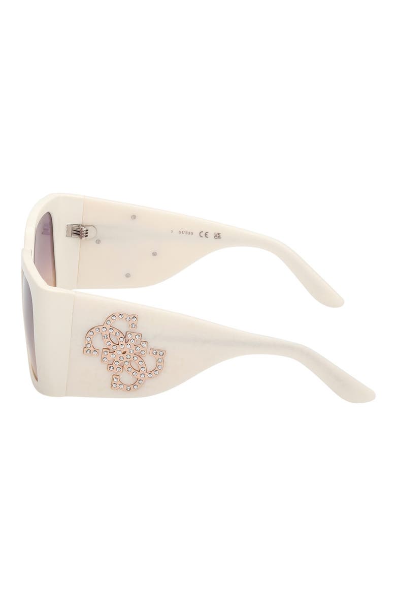 Square Sunglasses, Alternate, color, WHITE / GRADIENT OR MIRROR VIOLET