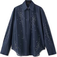 MANGO Rhinestone Button-Up Shirt