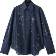 MANGO Rhinestone Button-Up Shirt