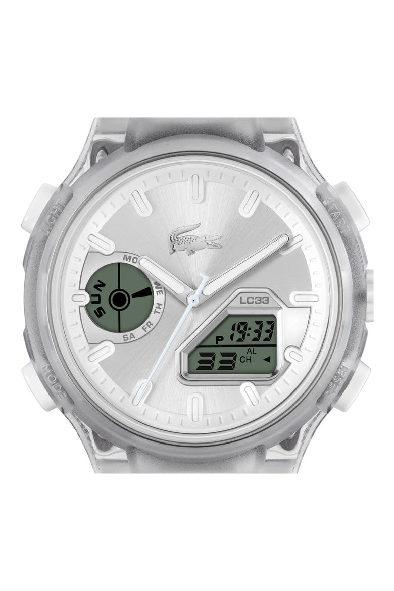 LC33 Ana-Digi Silicone Strap Watch, 45mm, Alternate, color, SILVER/ WHITE