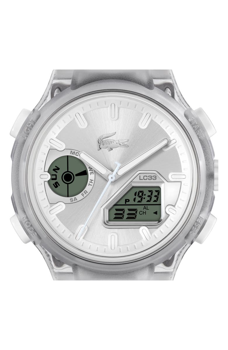 Lacoste LC33 Ana-Digi Silicone Strap Watch, 45mm, Alternate, color, 