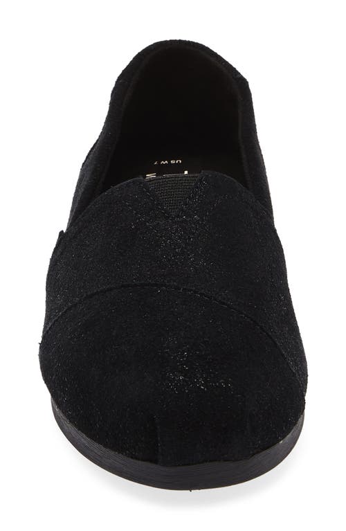 Toms Metallic Suede Classic Slip On Sneaker In Black