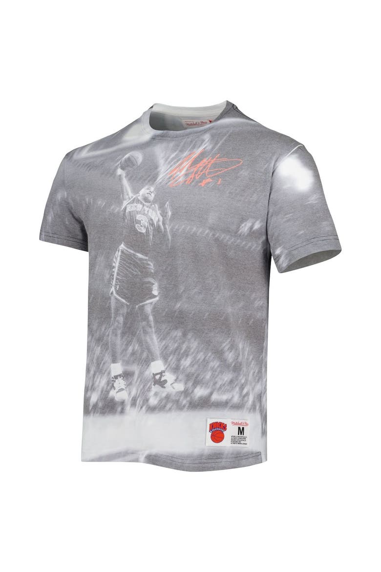 Men's Mitchell & Ness John Starks Heather Gray New York Knicks Above The Rim T-Shirt, Alternate, color, Heather Gray