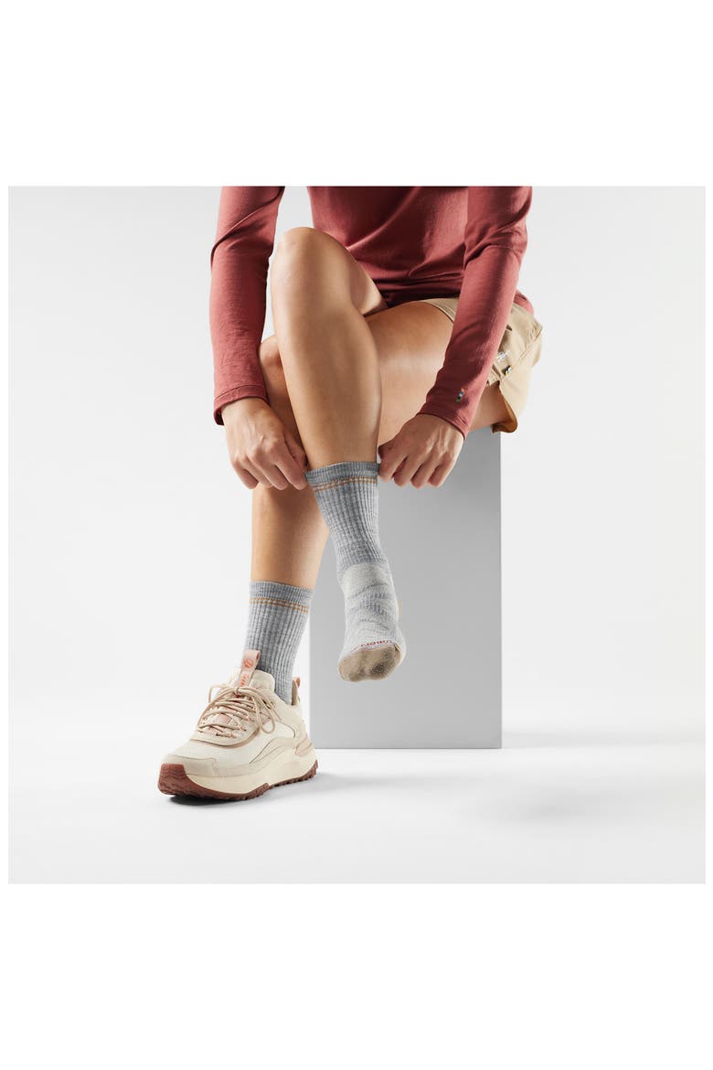 Hike Light Cushion Crew Socks, Main, color, LIGHT GRAY-WHITE