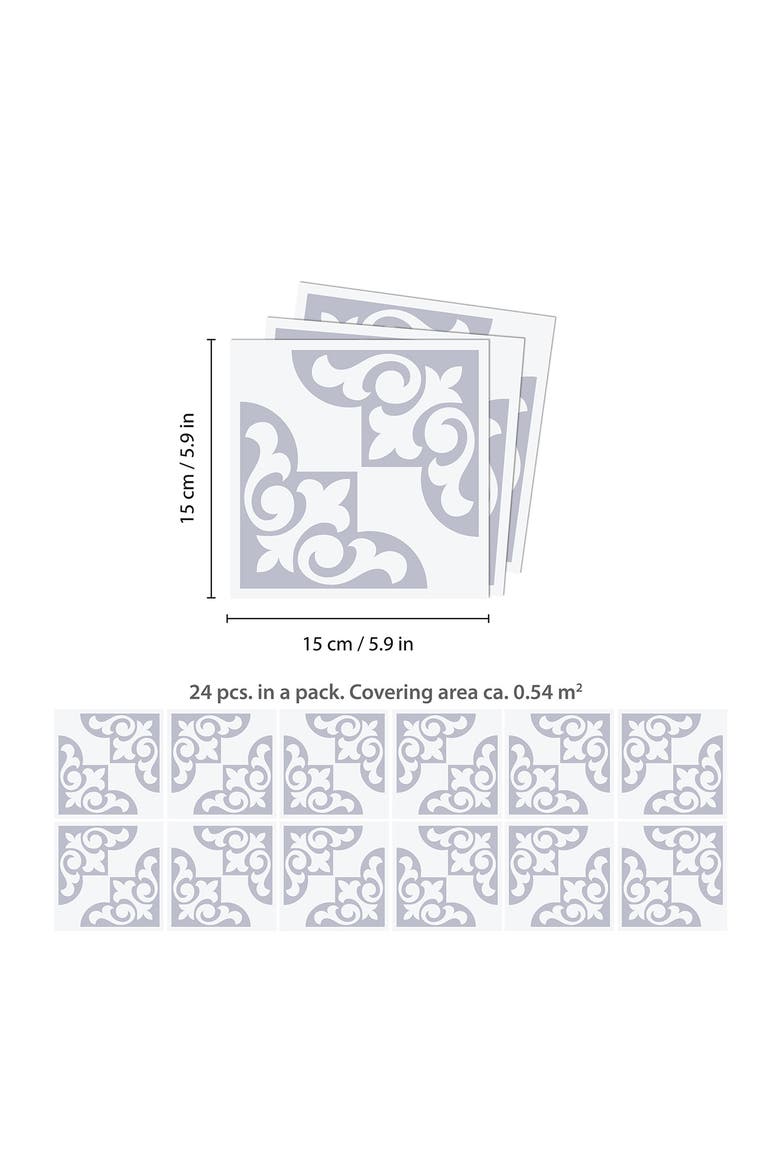 Osborne Monochromatic 96-Piece Tile Sticker Set, Alternate, color, LIGHT GREY