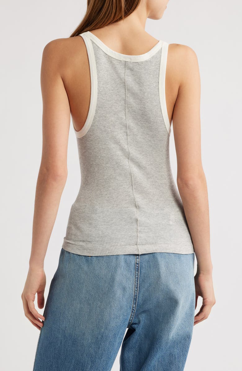 Re/Done Rib Tank, Alternate, color, Grey With Vintage White