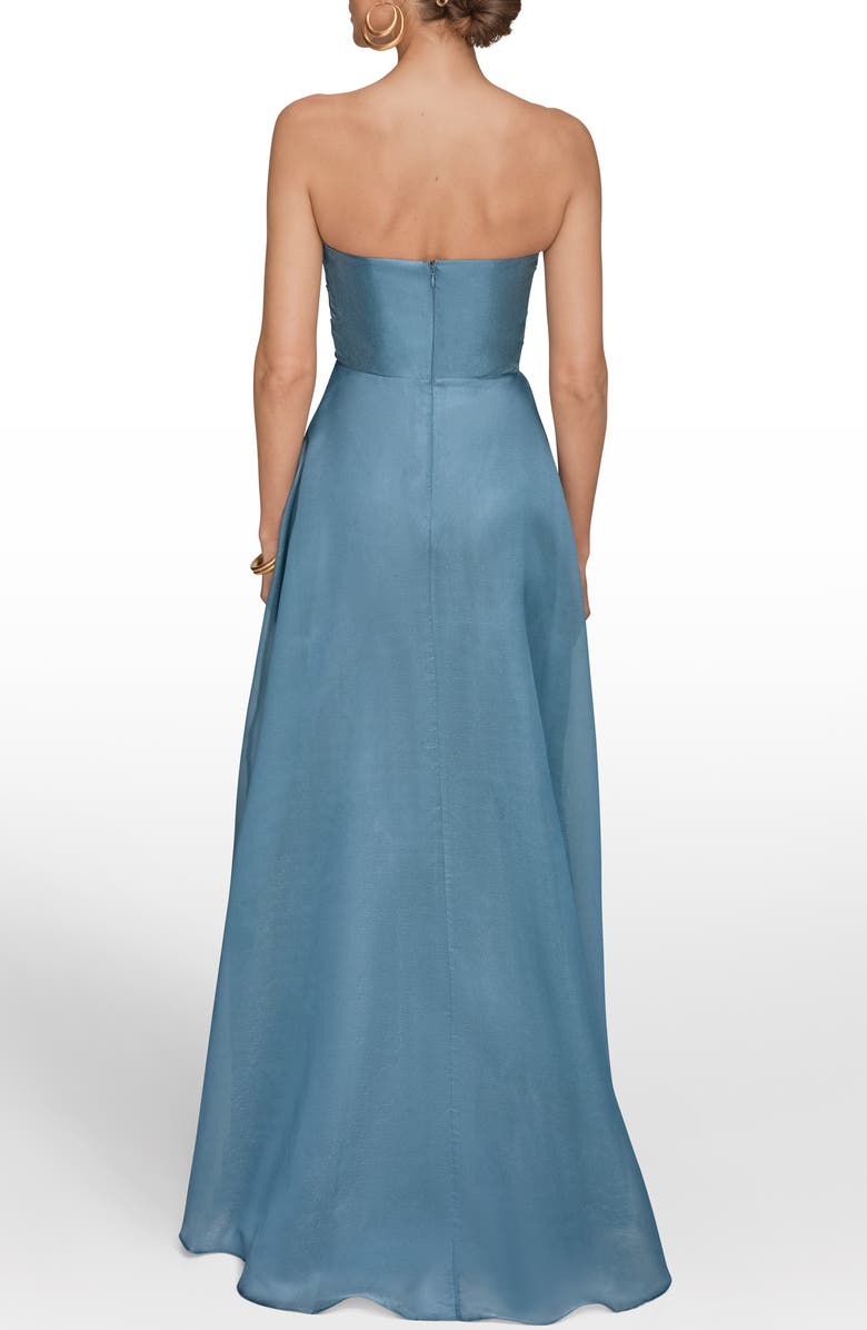 Donna Karan New York Strapless Ruffle Gown, Alternate, color, Washed Indigo