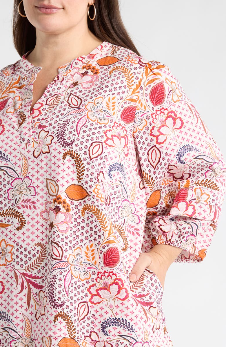 SUGARLIPS Hendry Floral Ruffle Hem Dress, Alternate, color, Cream-Mult