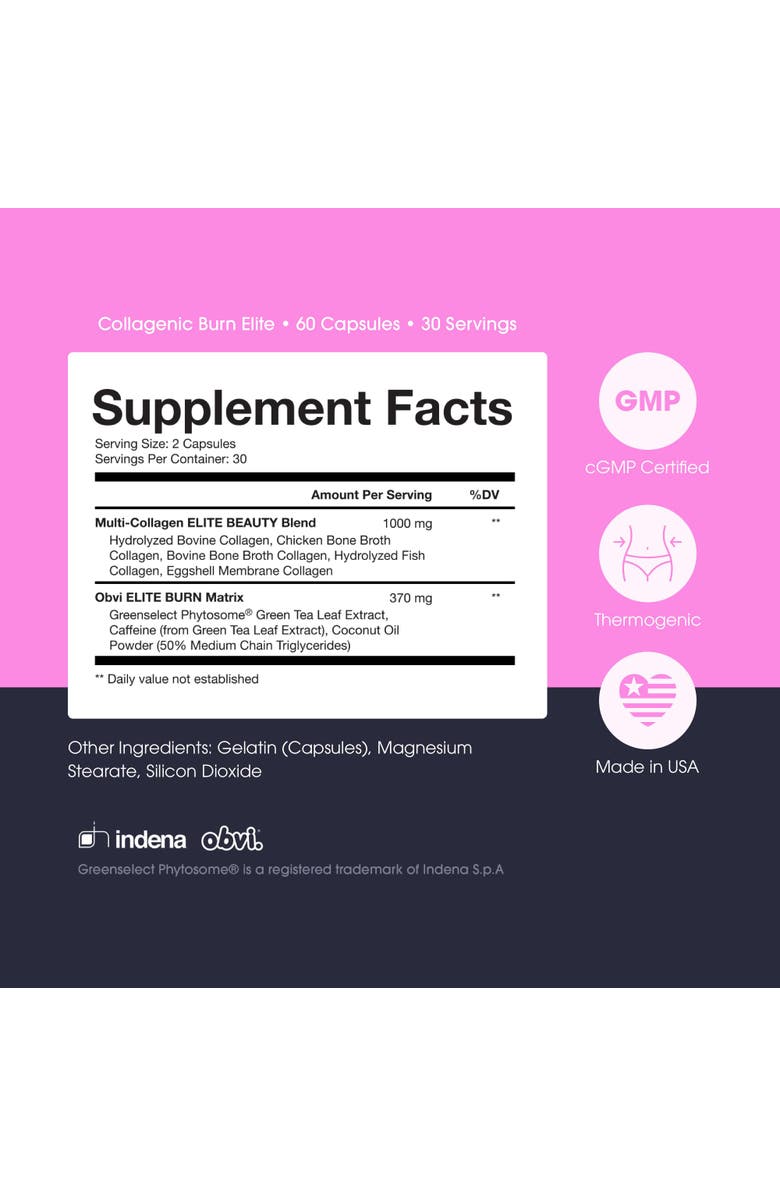 Obvi Burn Elite Collagen Supplement Metabolism, Alternate, color, NO COLOR