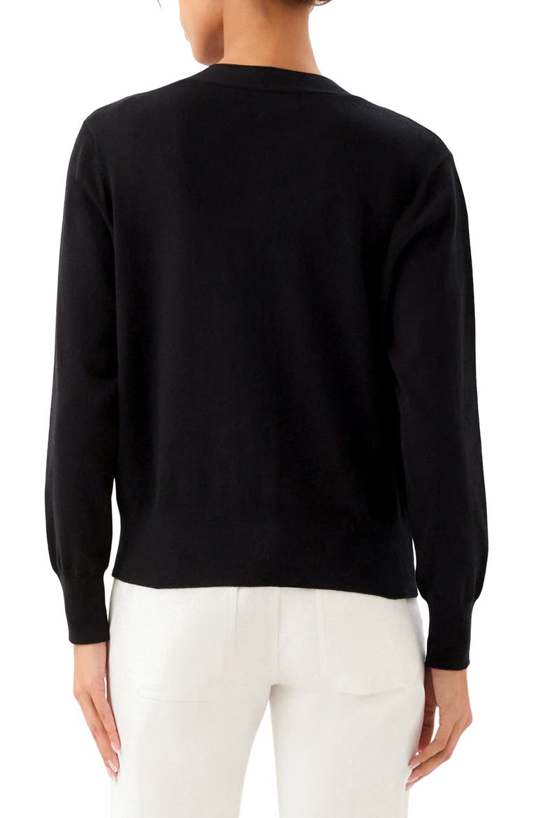 V-Neck Cardigan, Alternate, color, BLACK