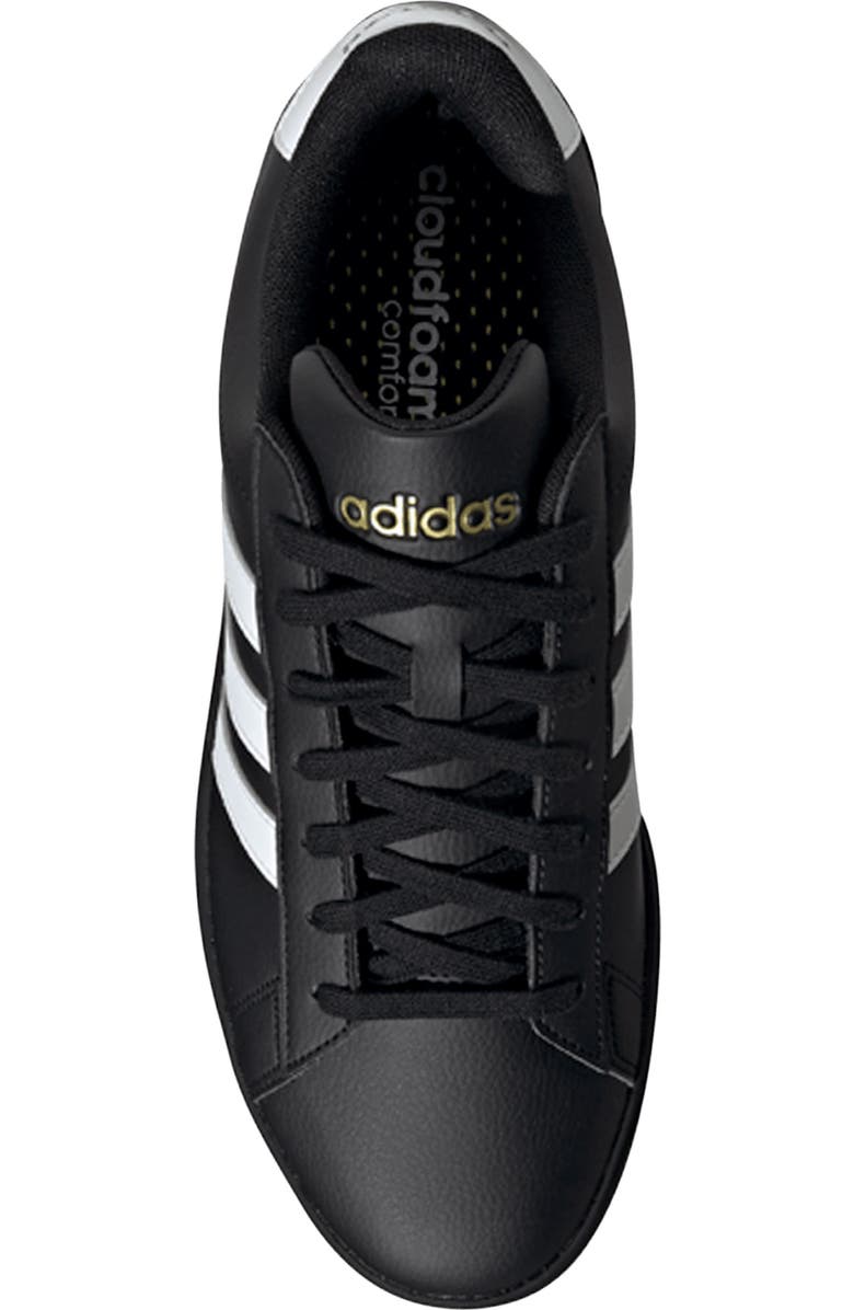 adidas Grand Court 2.0 Sneaker, Alternate, color, Black/ White/ Gold Metallic