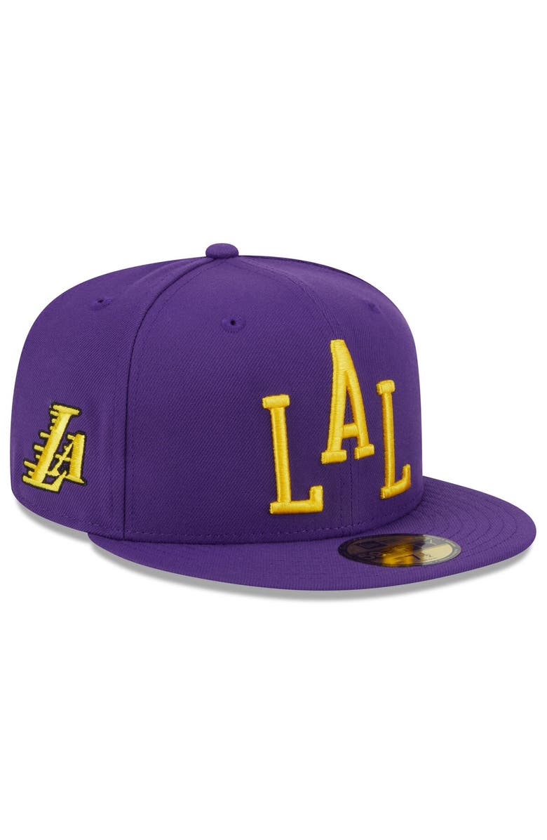New Era Men's New Era  Purple Los Angeles Lakers 2023/24 City Edition Alternate 59FIFTY Fitted Hat, Main, color, 