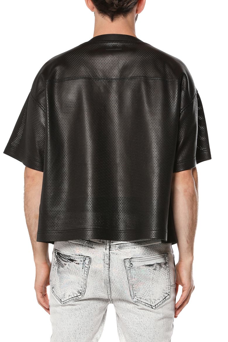 Leather Mesh T-Shirt, Alternate, color, BLACK