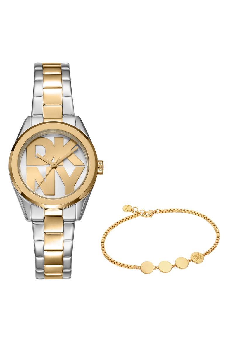 L 145 Bracelet Watch & Bracelet Set, Main, color, SILVER