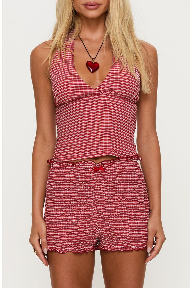 Whimsy Gingham Halter Top, Main, color, RED GINGHAM