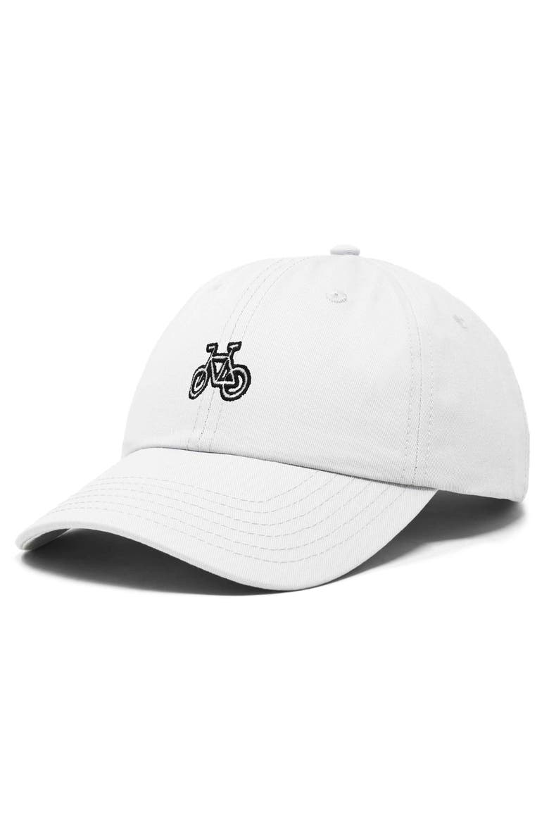 Bike Embroidered Cycling Cap, Alternate, color, White