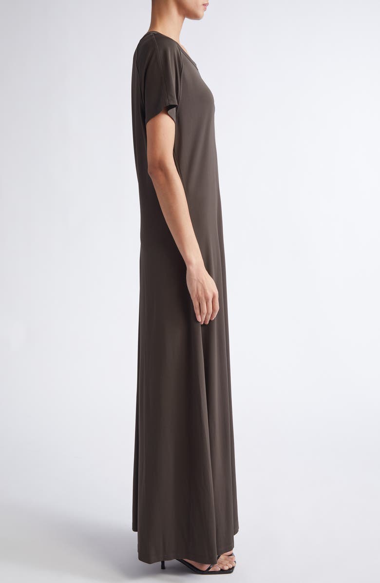 TOTEME Fluid Jersey Maxi T-Shirt Dress, Alternate, color, Pepper