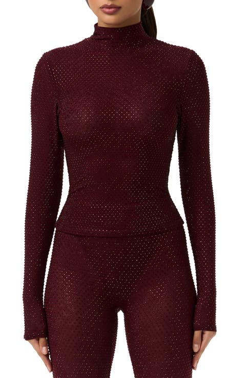 Rhinestone Long Sleeve Top