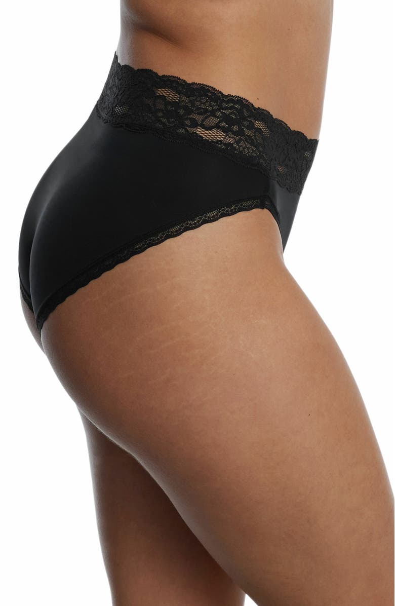 Skarlett Blue Goddess Lace Trim French Cut Brief, Alternate, color, Black