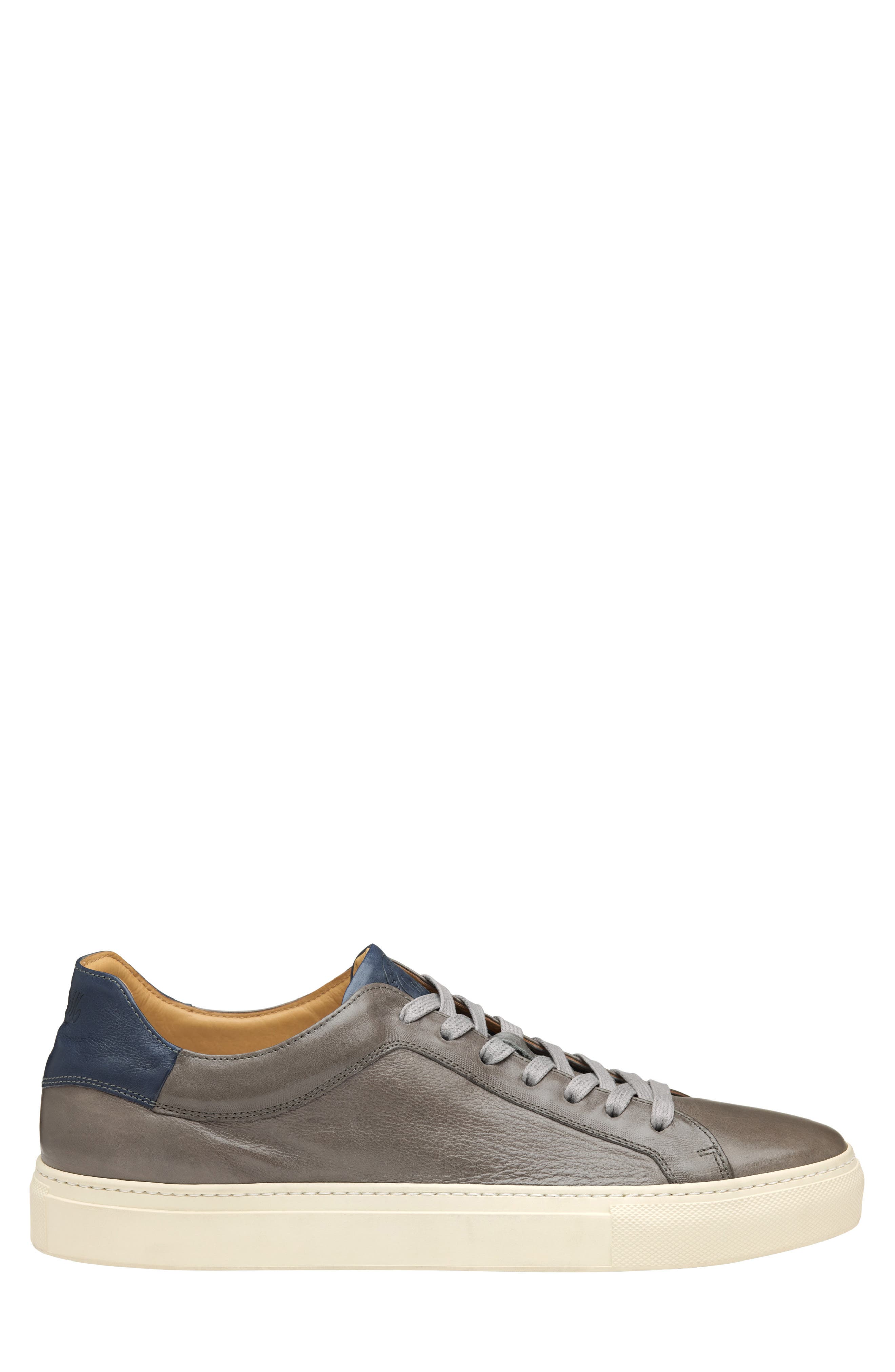 JOHNSTON & MURPHY COLLECTION Jared Lace-to-Toe Sneaker, Alternate, color, Gray Italian Calfskin