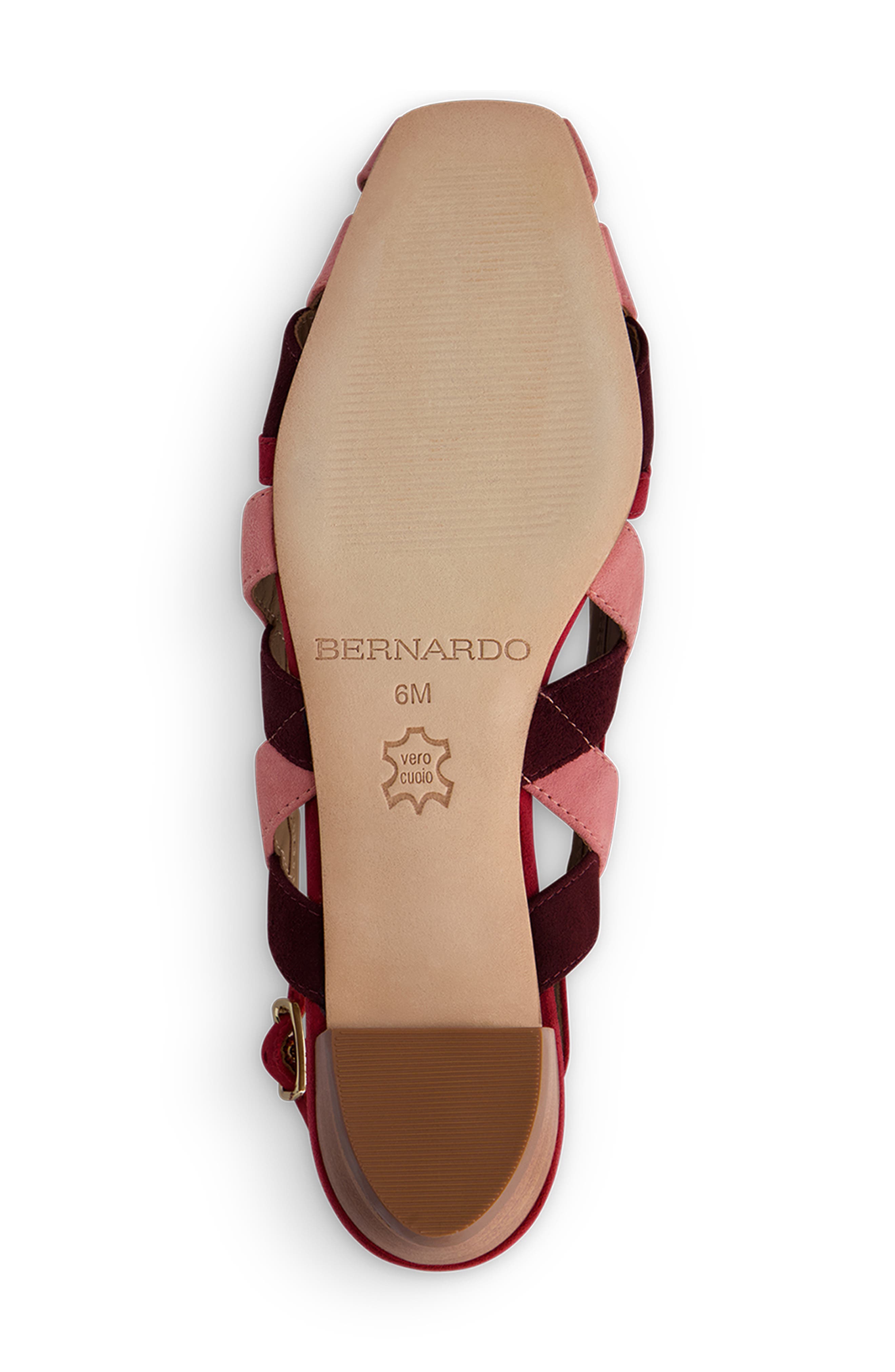 Bernardo Footwear Glinda Slingback Flat, Alternate, color, Rosewood/ Petal/ Aubergine
