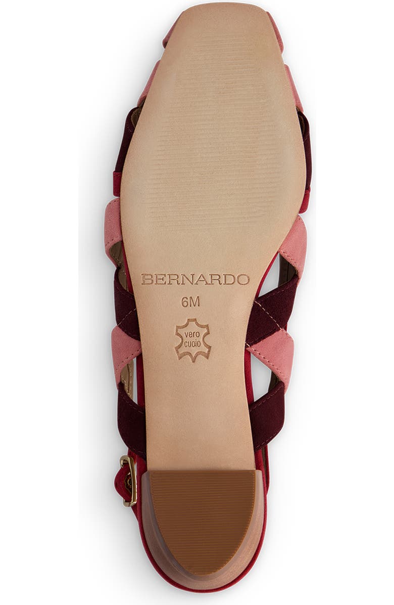 Bernardo Footwear Glinda Slingback Flat, Alternate, color, Rosewood/ Petal/ Aubergine