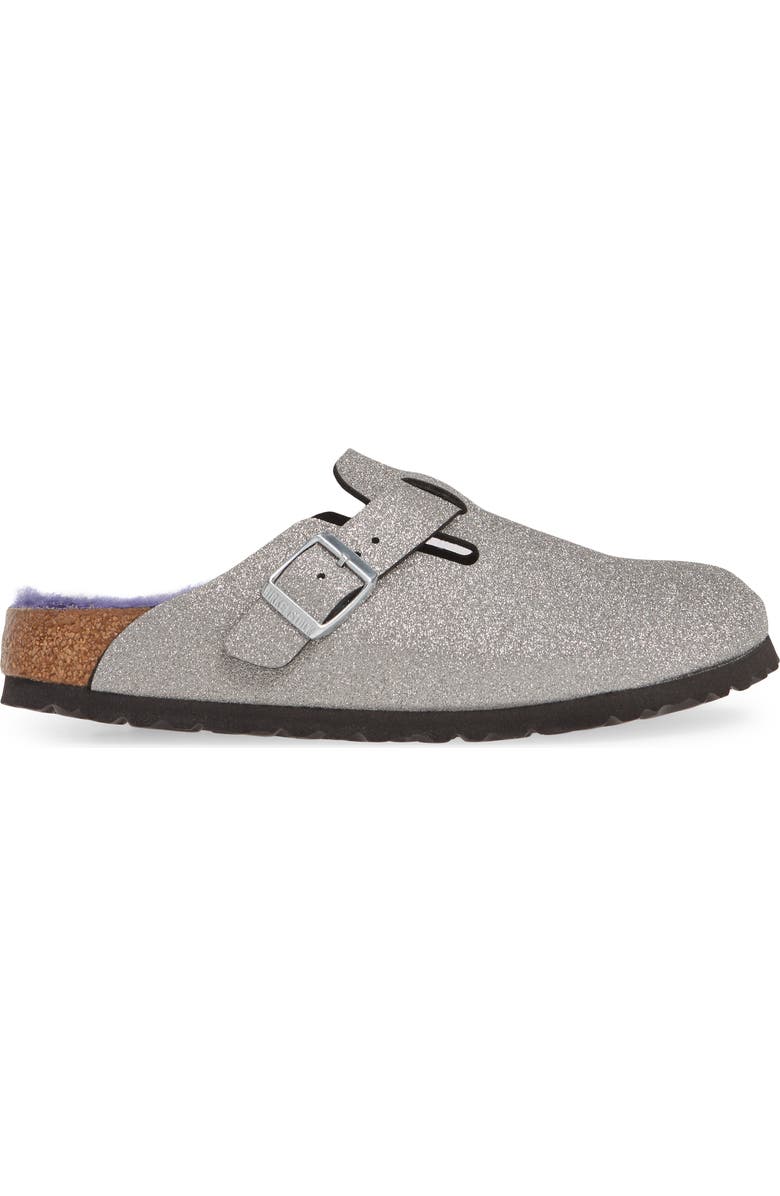 Birkenstock Boston Genuine Shearling Giltter Dust Clog, Alternate, color,