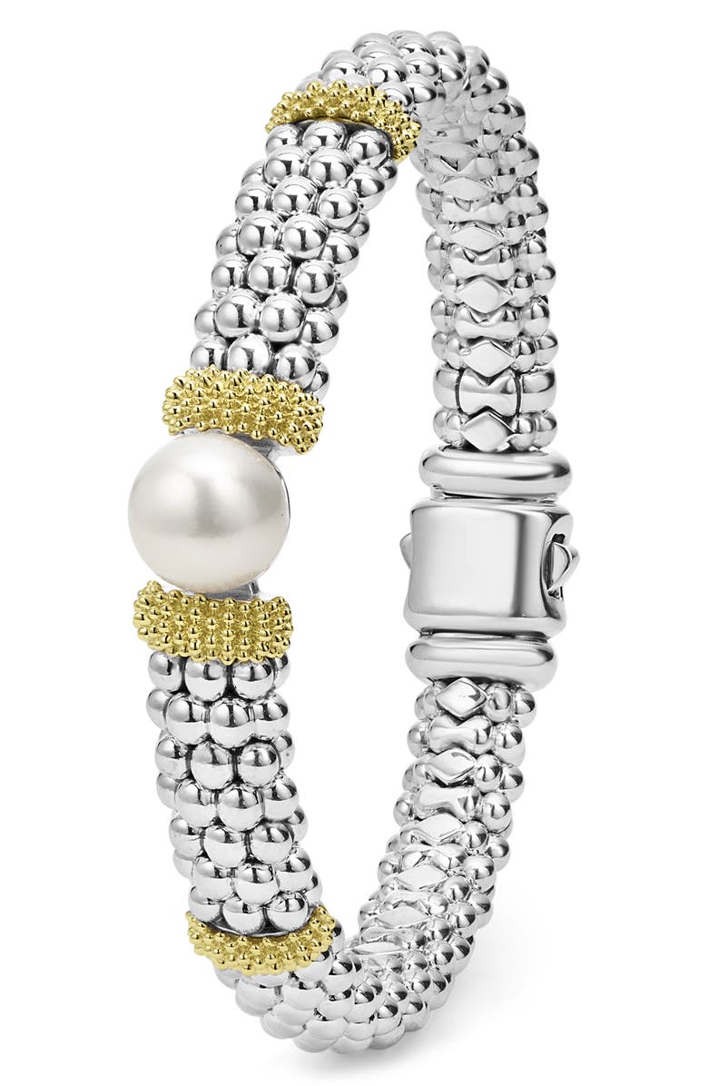 LAGOS Luna Freshwater Pearl Station Bracelet, Alternate, color, Silver