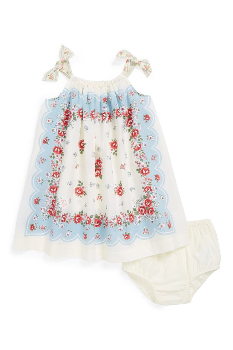 Floral Print Dress & Bloomers, Main, color, ESSEX CRM MULTI