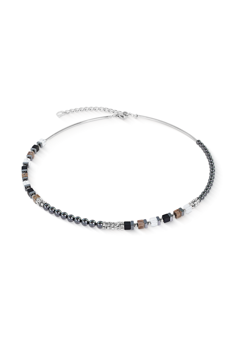 Necklace Precious Fusion Offset grey-silver, Main, color, Grey-Silver