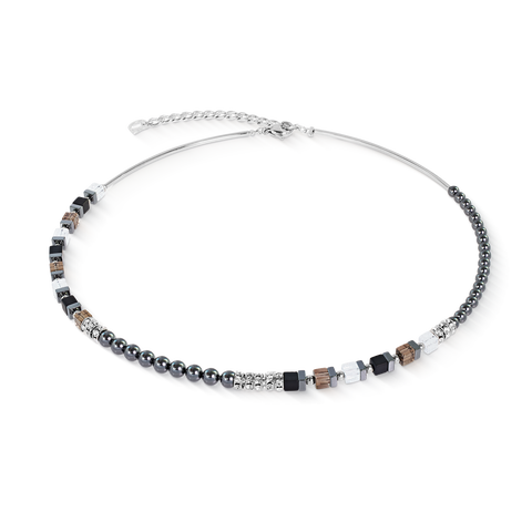 Necklace Precious Fusion Offset grey-silver