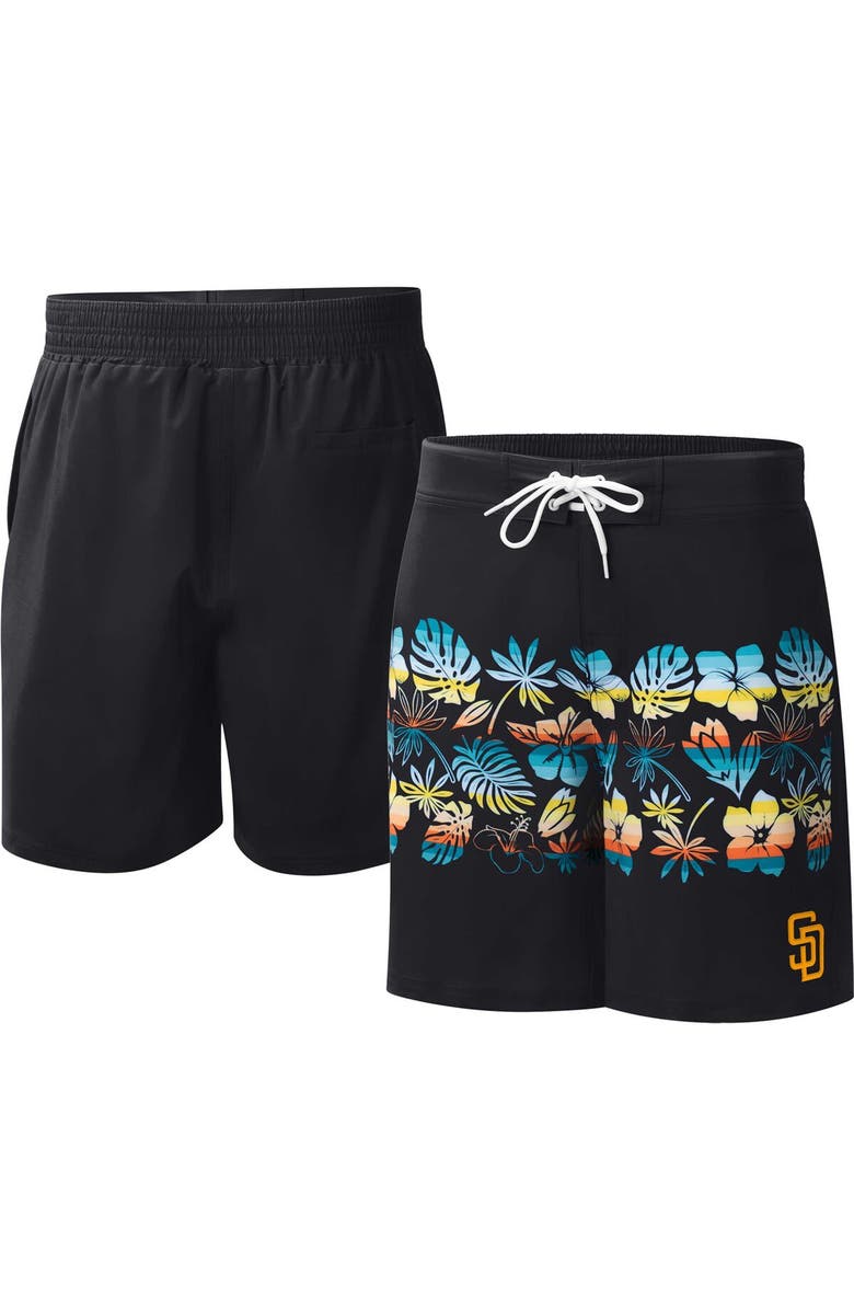 G-III SPORTS BY CARL BANKS Men's G-III Sports by Carl Banks Black San Diego Padres Breeze Volley Swim Shorts, Alternate, color, Black