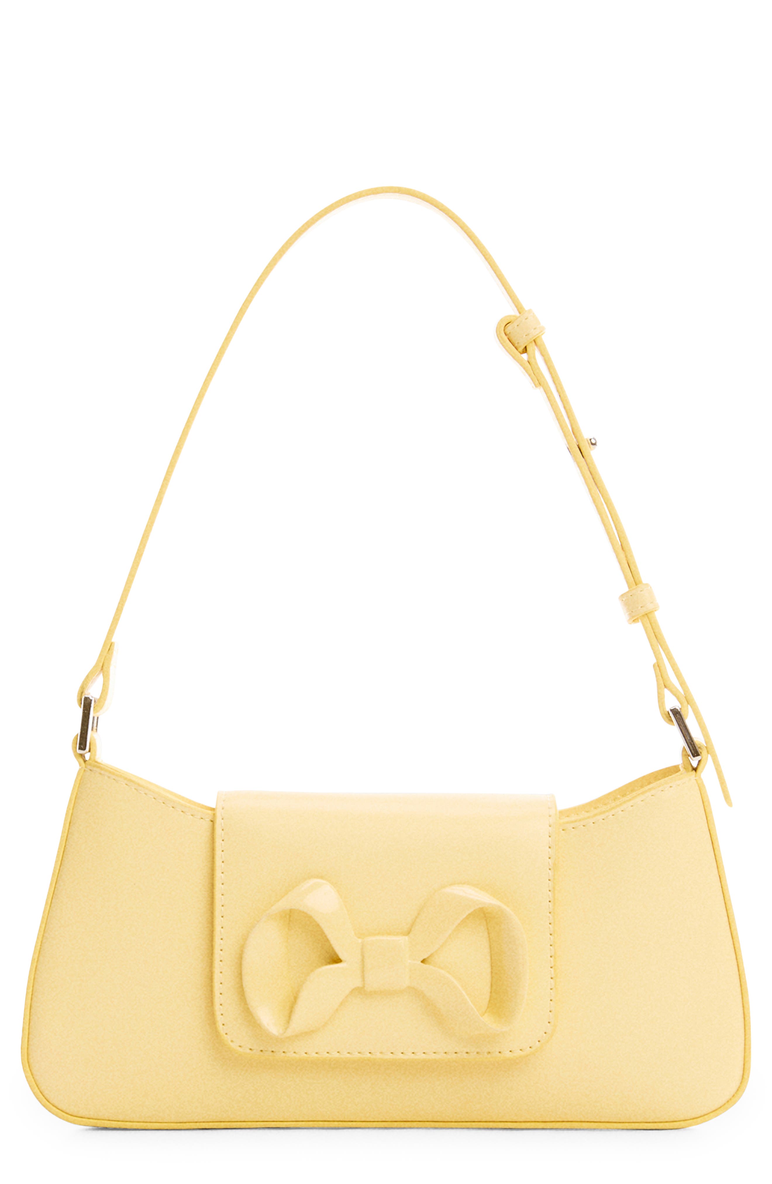 MANGO Bow Detail Faux Leather Shoulder Bag, Main, color, 