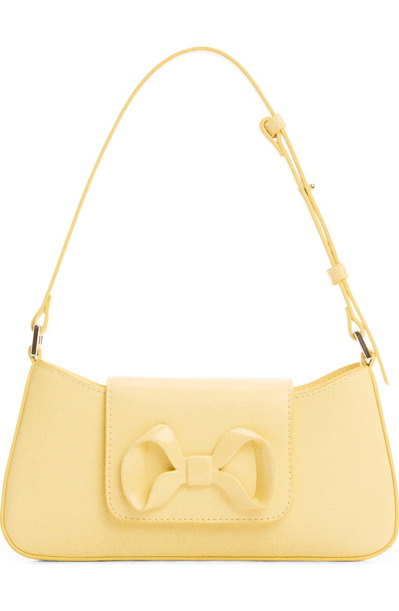 MANGO Bow Detail Faux Leather Shoulder Bag, Main, color,