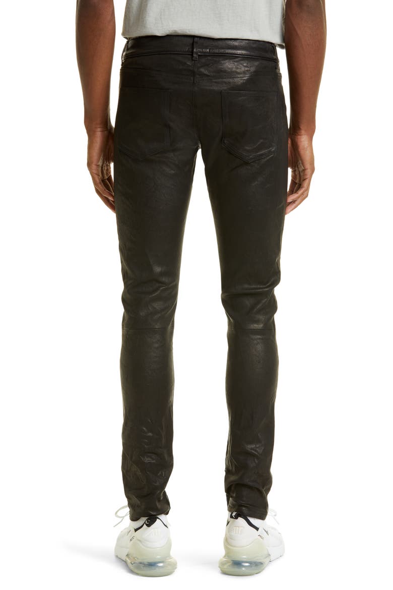 The Cast 2 Lambskin Leather Pants, Alternate, color, BLACK