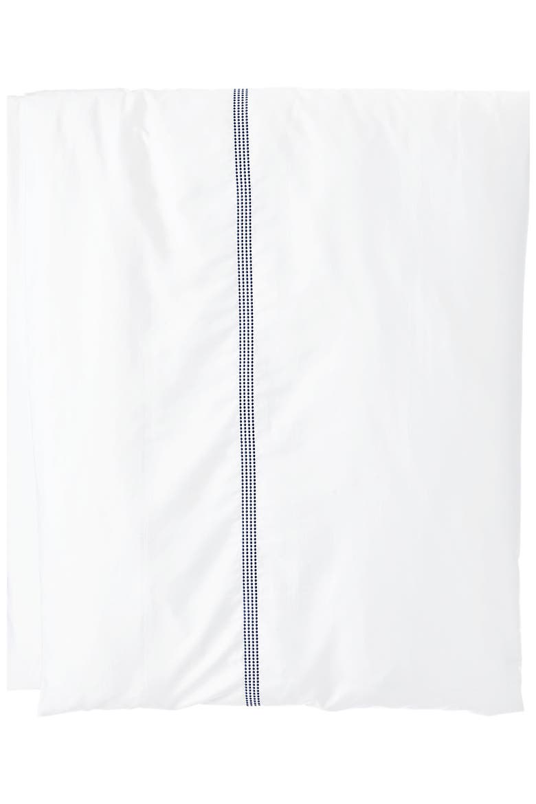 400 Thread Count Premium Supima Cotton No Iron Sateen Embroidered Duvet Bed Cover, Alternate, color, Dusk Indigo Sky Dots