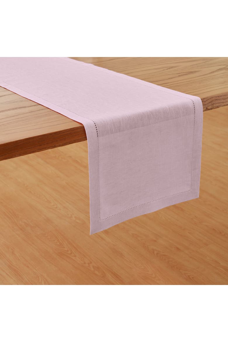 Linen Table Runner - Milan, Alternate, color, Bubblegum Pink
