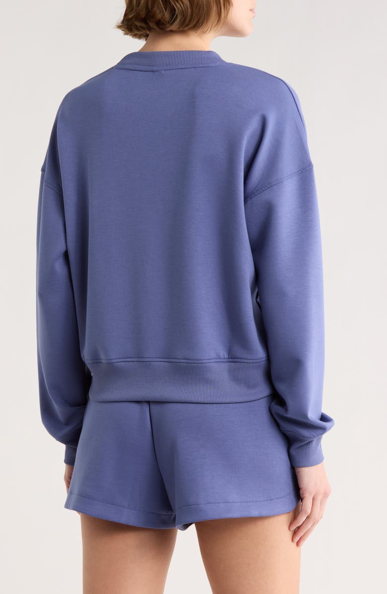 MARIKA Abby Crewneck Crop Sweatshirt, Alternate, color, Gray Blue
