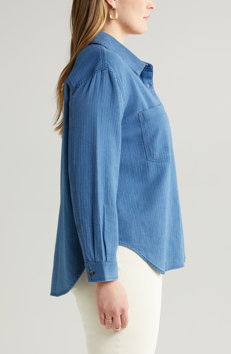 Treasure & Bond Herringbone Button-Up Shirt, Alternate, color,