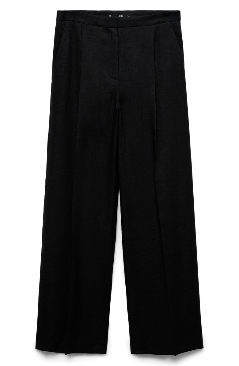 MANGO Straight Leg Linen Pants, Alternate, color, 