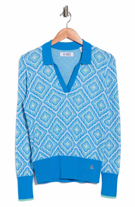 ORIGINAL PENGUIN GOLF Johnny Collar Lattice Jacquard Polo Sweater