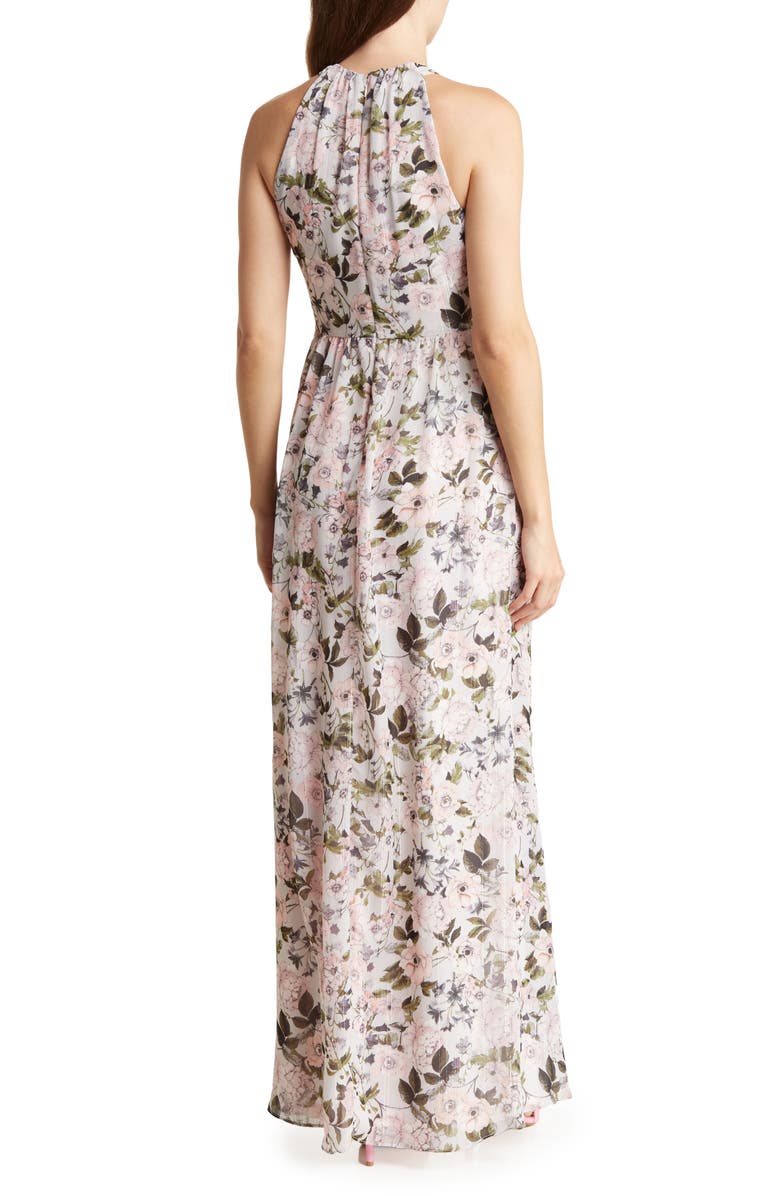 Laundry by Shelli Segal Halter Neck Maxi Dress, Alternate, color, 