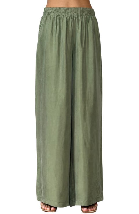 The Riviera Cupro Wide Leg Pants