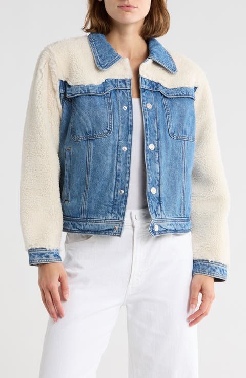 The Backbend Fleece Trim Denim Trucker Jacket