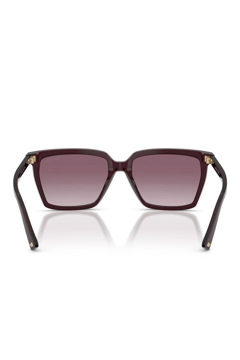 55mm Square Sunglasses, Alternate, color, OPALINE PRUNE / VIOLET SILVER