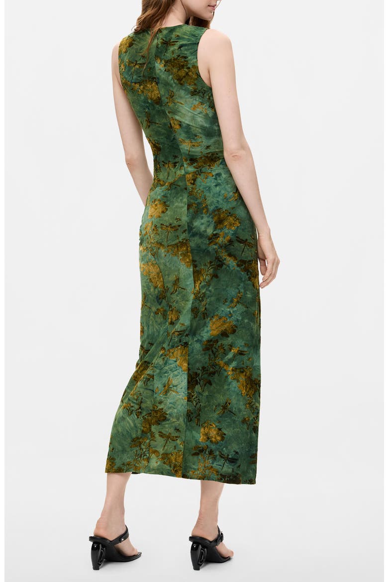 Sleeveless Ruched Midi Dress, Alternate, color, GREEN