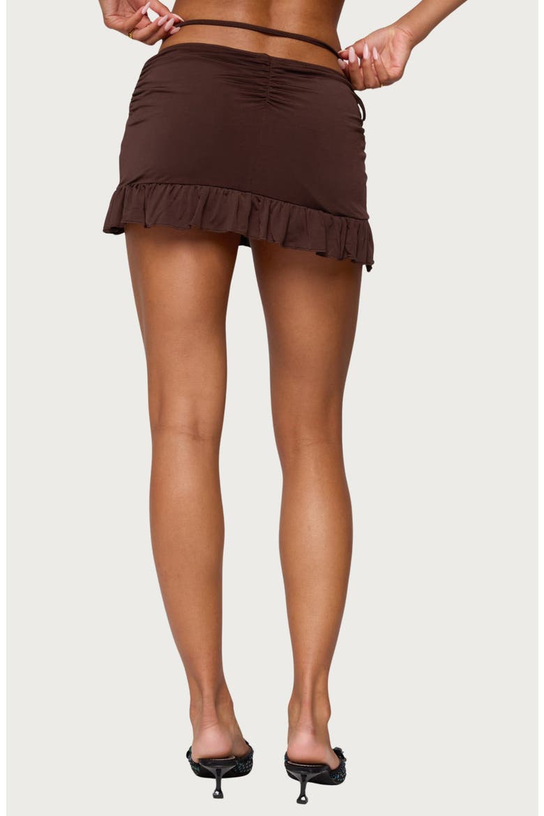 Koda Ruched Miniskirt, Alternate, color, BROWN