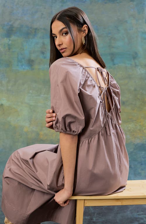 The Good Journey Puff Sleeve Maxi Dress In Neutral