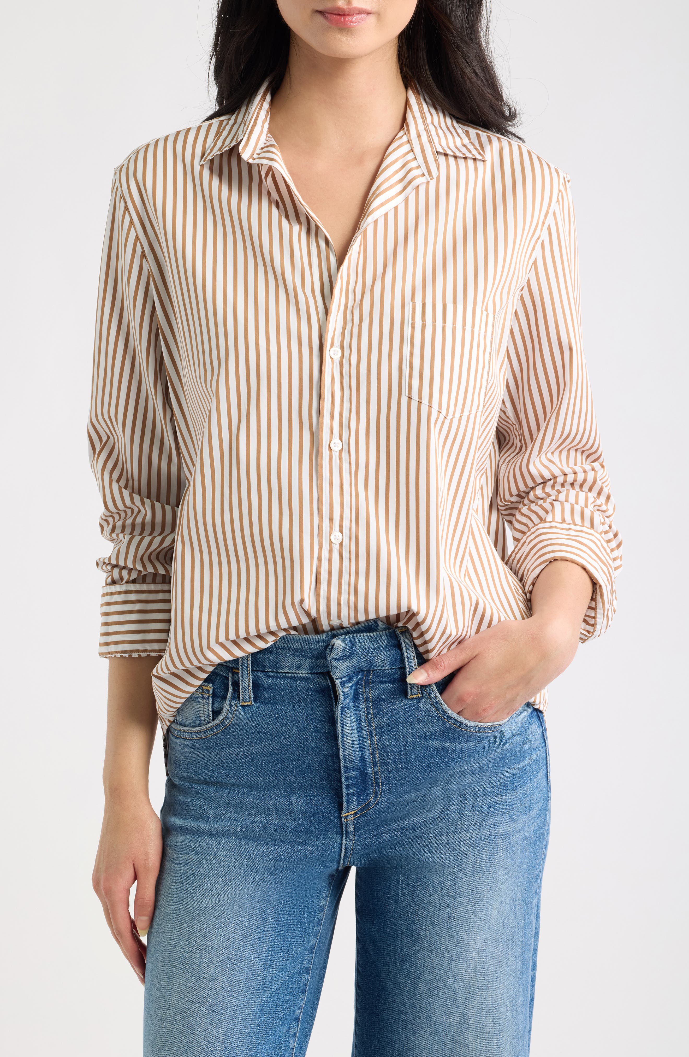 selected TAN WHITE STRIPE